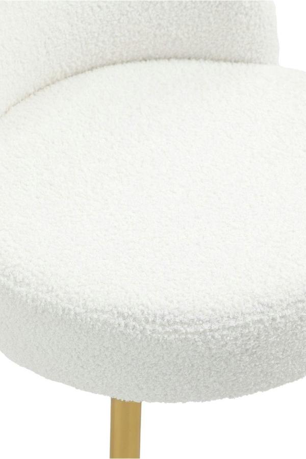 Living and Home Teddy Fleece Dressing Table Stool with Iron Legs