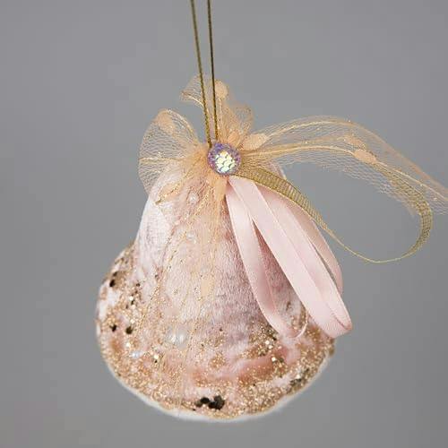10cm Pink Bell Hanging Christmas Decoration for Tree, Wreath or Garland image 5