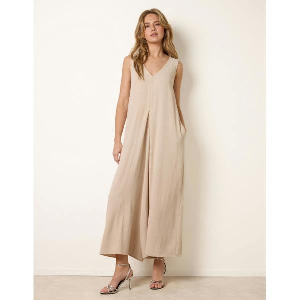 Blue Vanilla Pleat Front Diamante Jumpsuit