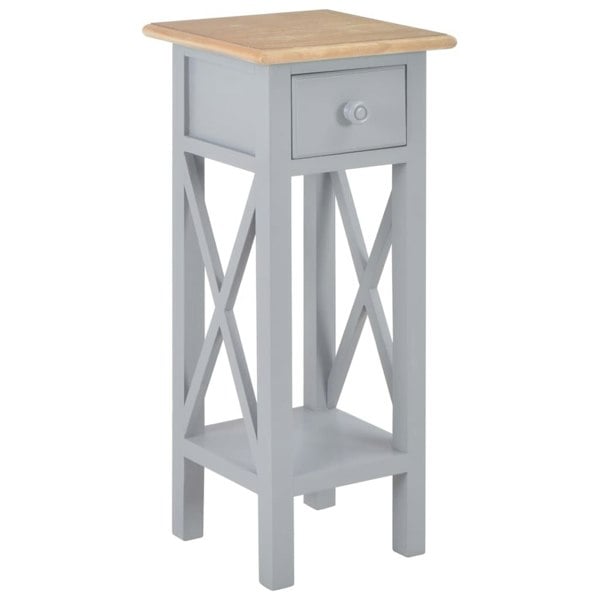Berkfield Side Table Grey 27x27x65.5 cm Wood