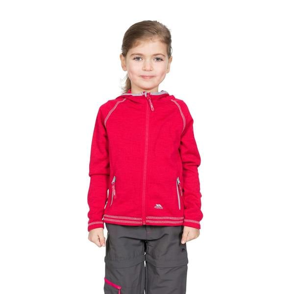 Trespass Childrens Girls Goodness Full Zip Hooded Fleece Jacket - Raspberry Marl - 