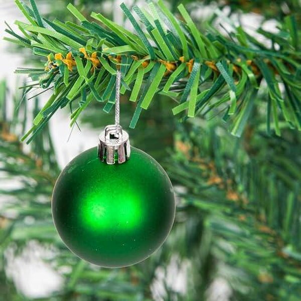 Shatchi 5cm Shatterproof Dark Green Christmas Bauble Set, 9 or 18 Piece Festive Tree Decorations