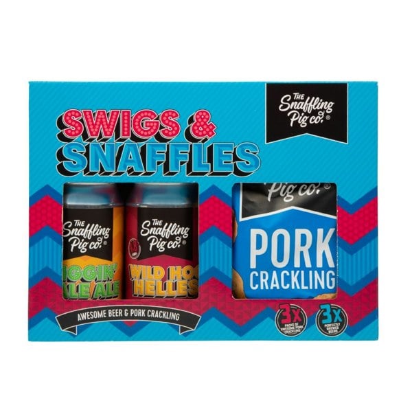 The Snaffling Pig Co Swigs & Snaffles: Pork Crackling and Beer Gift Box