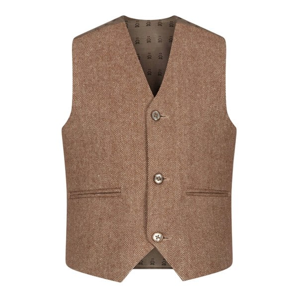 waistcoat in herringbone tweed