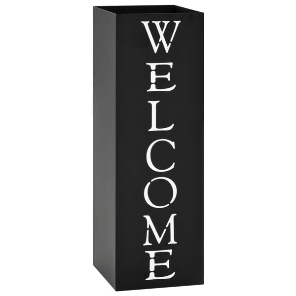 Berkfield Umbrella Stand Welcome Steel Black