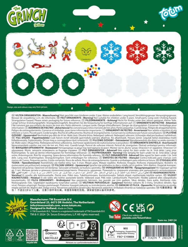 Totum The Grinch Felt Hanger