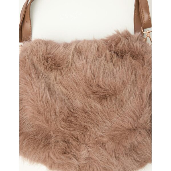 Blue Vanilla Fluffy Faux Fur Shoulder Bag