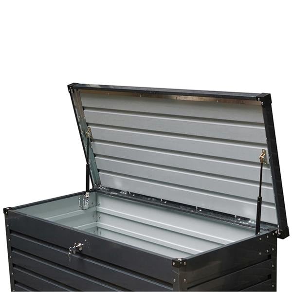 Gr8 Garden 420L Dark Grey Metal Outdoor Storage Box Cushion Chest