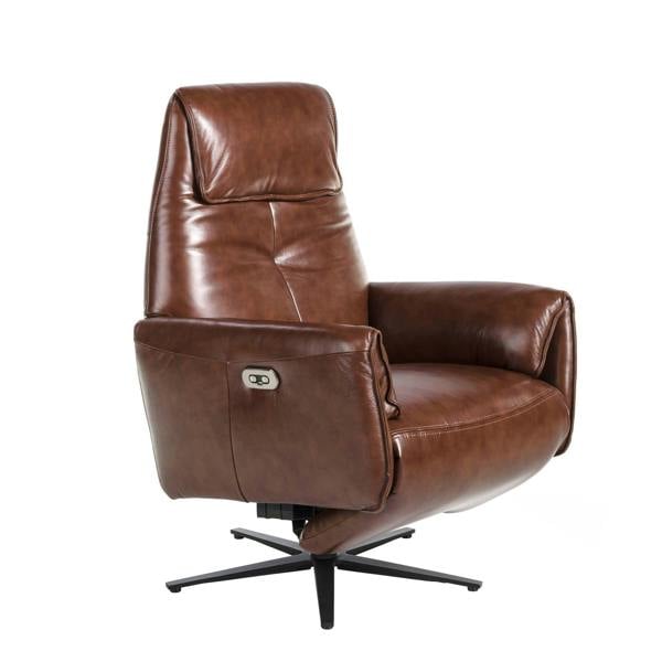 Angel Cerdá Chocolate Brown Leather Swivel Armchair 5056