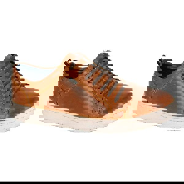 Roamers Mens Leather Trainers - Tan