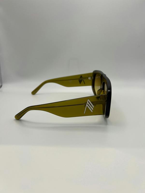 The Attico Linda Farrow Milano Oversized Sunglasses Olive