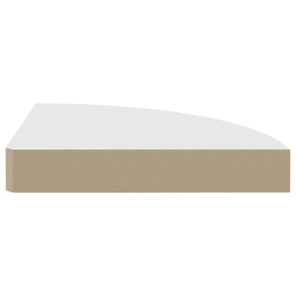Berkfield Floating Corner Shelf White 25x25x3.8 cm MDF