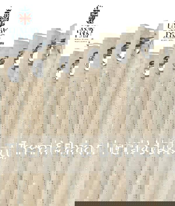 Luxury Living Triple Woven Blackout Velvet Diamante Ring Top Curtains