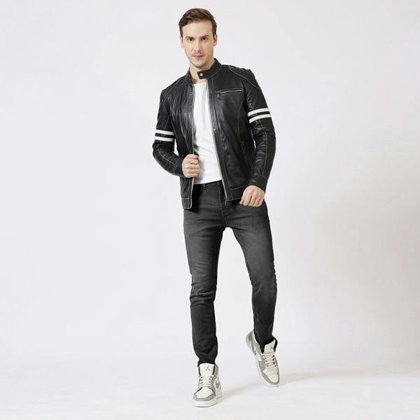 Racer Leather Jacket Fred Black 6934 -2