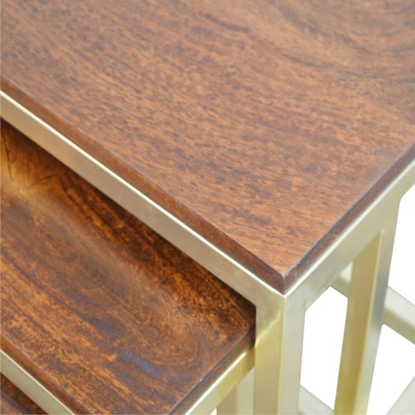 Artisan Furniture Chunky Gold Stool Set of 3