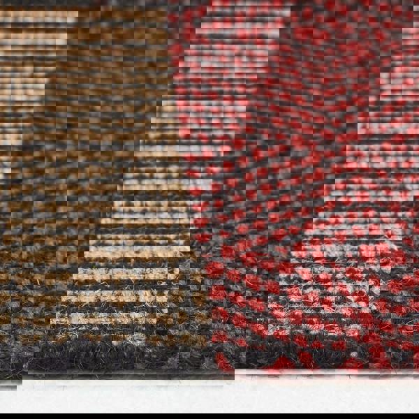 HOMESCAPES Multicolour Striped Jute Rug