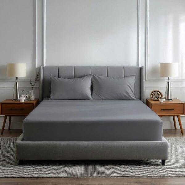 Snug City Luxury 200TC Soft Touch Fitted Sheet Bed Linen 40cm Extra Deep Skirt