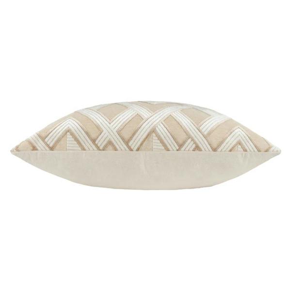 Paoletti Henley Jacquard Velvet Cushion Cover - Warm Taupe - 