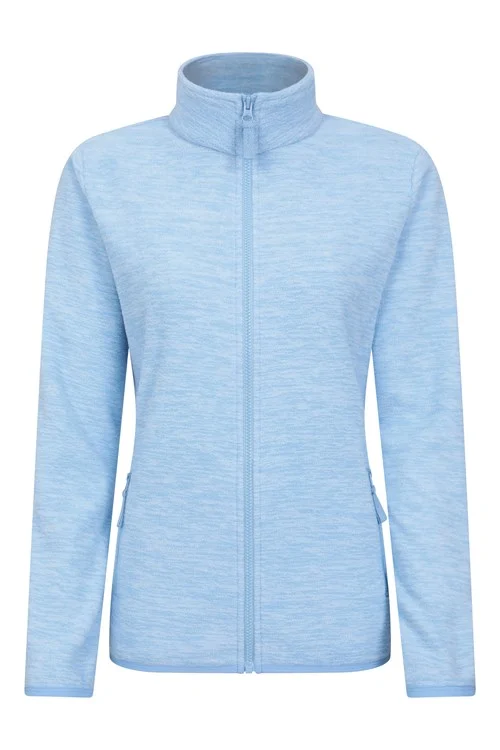 Mountain Warehouse Womens/Ladies Snowdon II Melange Full Zip Fleece Jacket - Pale Blue