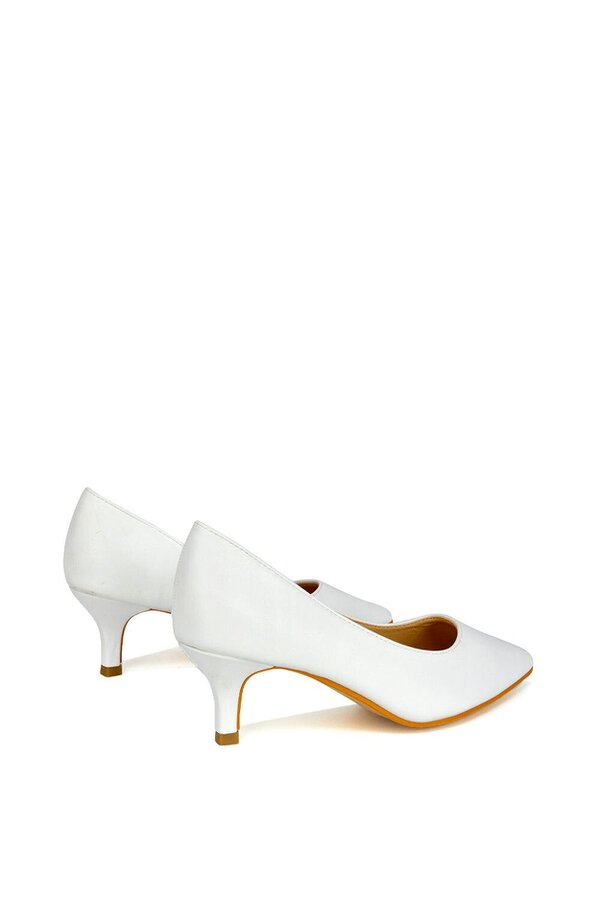 XY LONDON Pointed Toe Mid Stiletto Kitten Heel Court Shoes