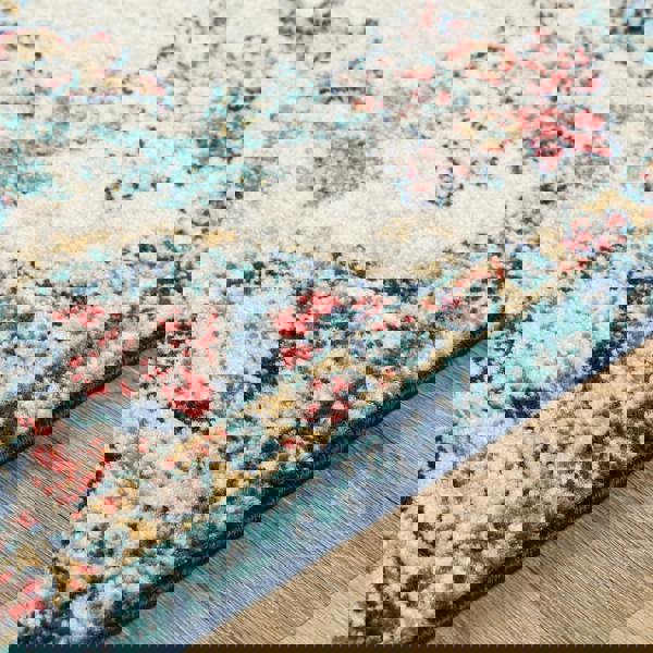 Livabliss Murat-Vintage Blue Red Yellow Traditional Boho Rug