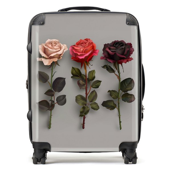 Warren Reed 3 Red And Pink Roses Suitcase