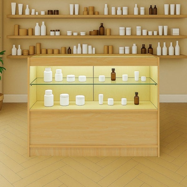 Monstershop LED Retail Shop Counter C1200 - Maple