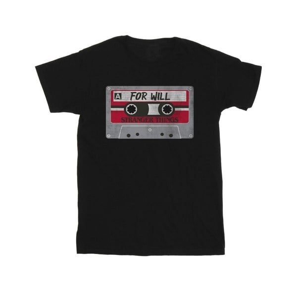 Netflix Mens Stranger Things Cassette For Will T-Shirt - Black