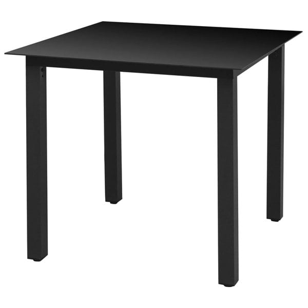 Berkfield Garden Table Black 80x80x74 cm Aluminium and Glass