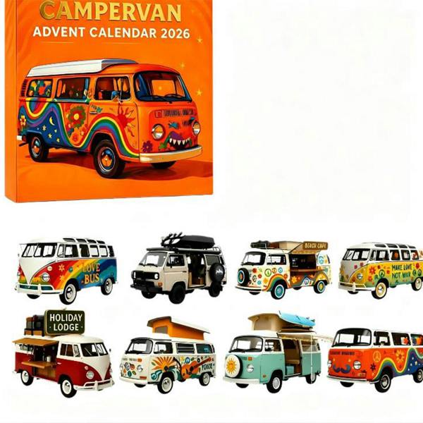 Leaper 24-Day Countdown Retro Campervan Model Festival Blind Box