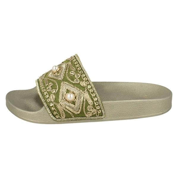 Spot On Ladies Spot On Beaded Slider Mules