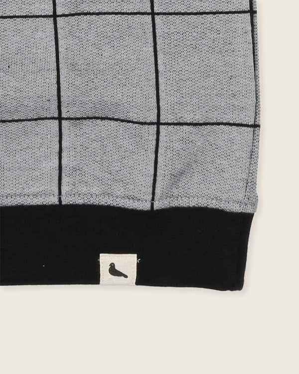 organic cooton Grey Window Pane Check Print Sweatshirt - image 4