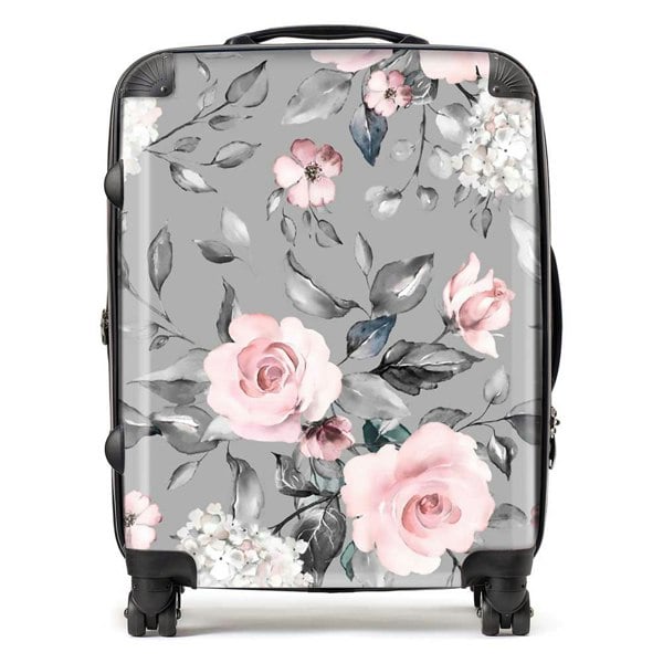 Warren Reed Dusty Pink Roses Suitcase