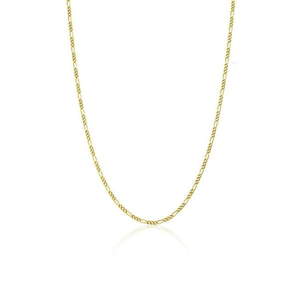Spero London 9ct Solid Gold Italian Fine Figaro Chain Necklace