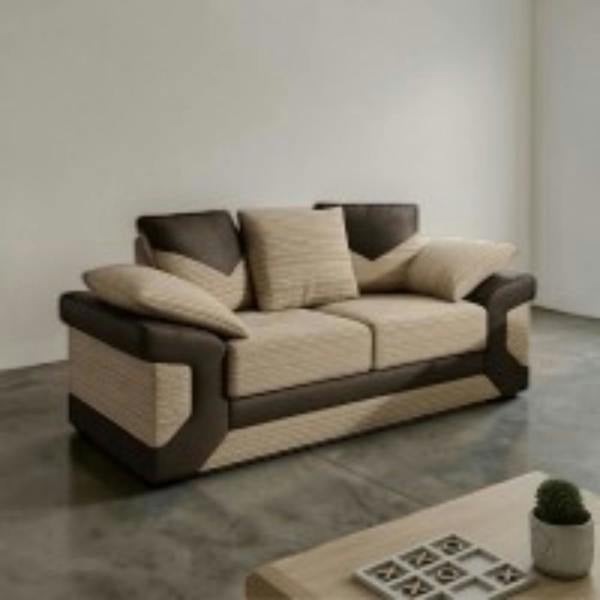 Snug Furniture Dino Jumbo Cord 2 Seater Sofa Brown and Beige