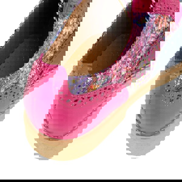 Embassy London The Artist - Blue & Pink Hummingbird - Women's leather lace-up shoe with brogue detailing