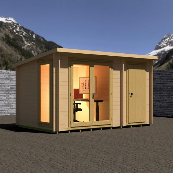 Shire Walsoken 8x12 Log Cabin 19mm interlock  Cladding - Best Shed