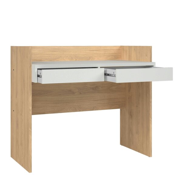 Wyld Haus Billabong Jackson Hickory Oak and White Wood Desk 2 Drawers
