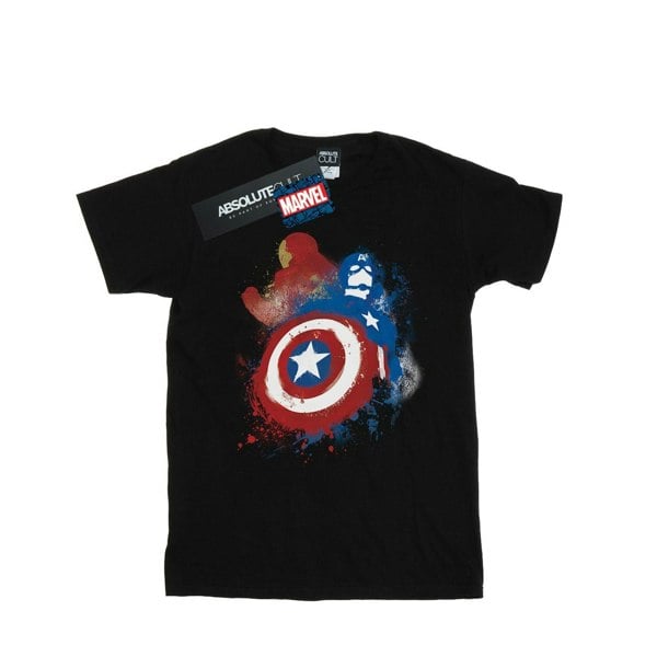 Marvel Mens Captain America Civil War Painted Vs Iron Man T-Shirt - Black