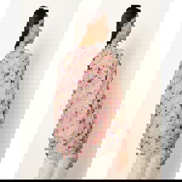 Blue Vanilla Watercolour Floral Printed Tie Front Blouse