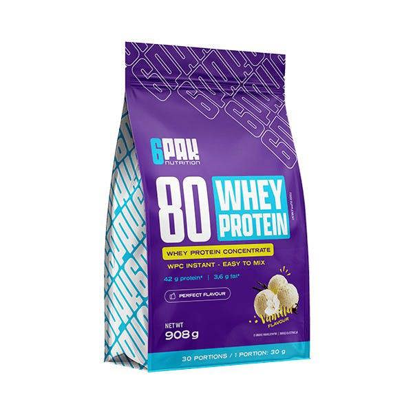 6PAK  80 Whey Protein, Vanilla - 908g