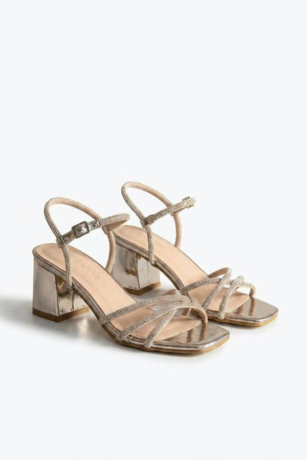Willow Rhinestone Block Heel Sandals - Silver_wb