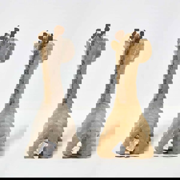 HOMESCAPES Luxury Fabric Giraffe Doorstop Set of 2