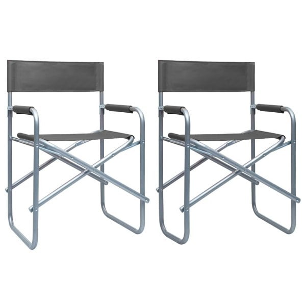 Berkfield Director's Chairs 2 pcs Steel Grey