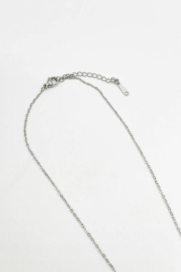 SVNX Diamante & Seashell Heart Necklace in Silver - Gift Boxed