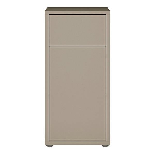 Furniture To Go Alice Springs Low Bathroom Storage Cabinet with 1 Door Push-to-Open & 1 Drawer Push-to-Open in Taupe