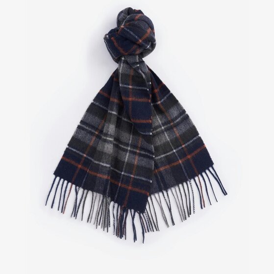 Barbour NEW CHECK Unisex Adults Tartan Scarf Navy/Dark Ginger