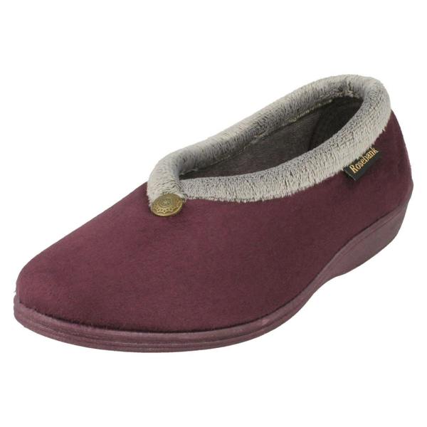 Rosebank Ladies Rosebank Memory Foam Wedge Heeled Slippers Sandra