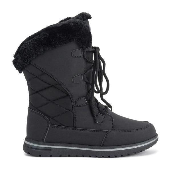 VIVA Polar Boot Women's Quilted Outdoor Cuff Snow Lace Up Faux Fur Boots