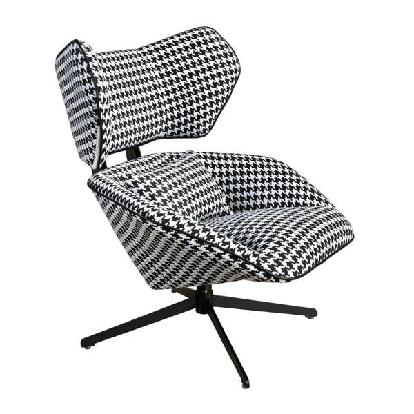 Angel Cerdá Black and White Fabric Swivel Armchair 5142